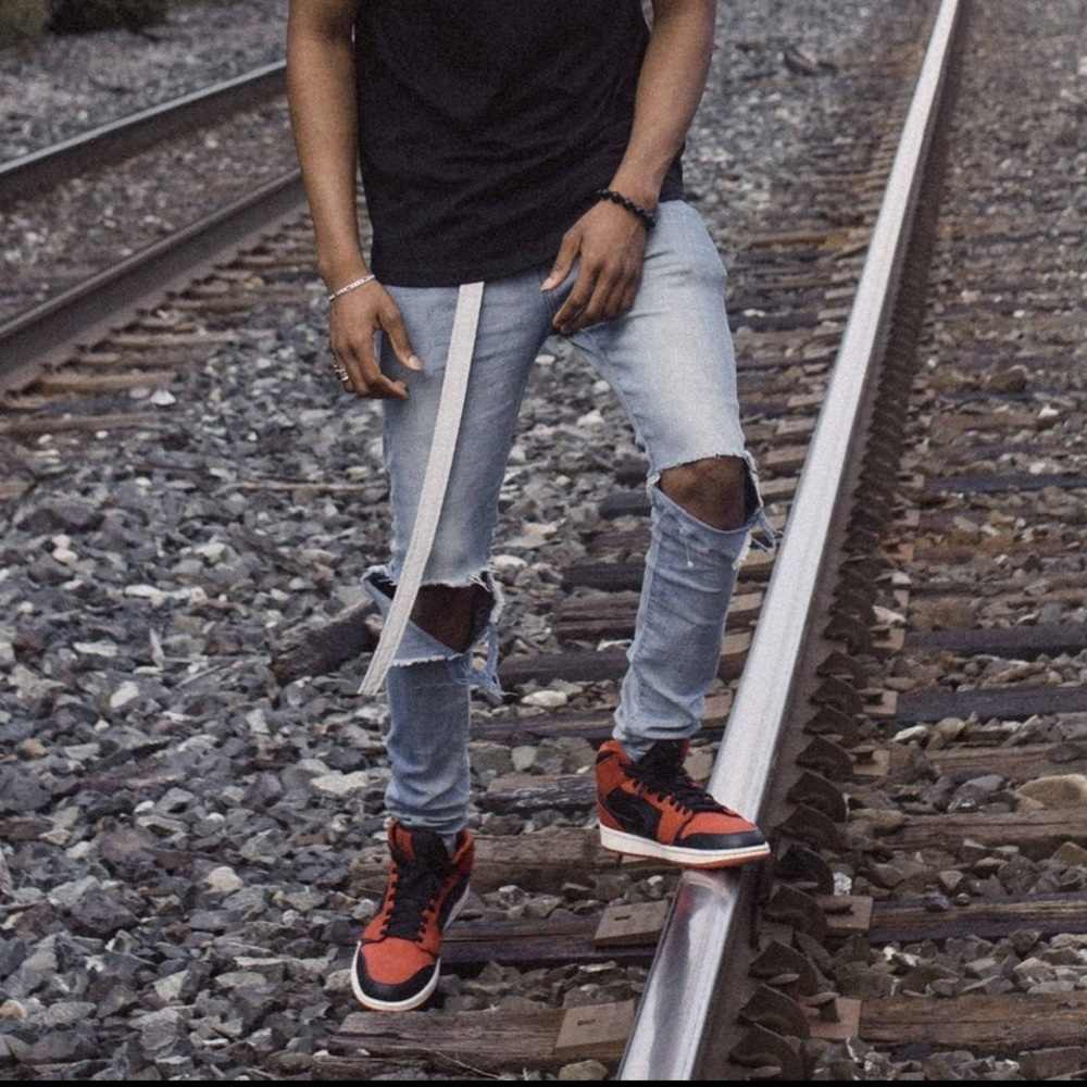 H&M skinny ripped jeans